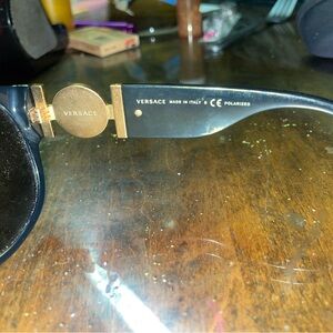 Versace Black Sunglasses with Gold Details